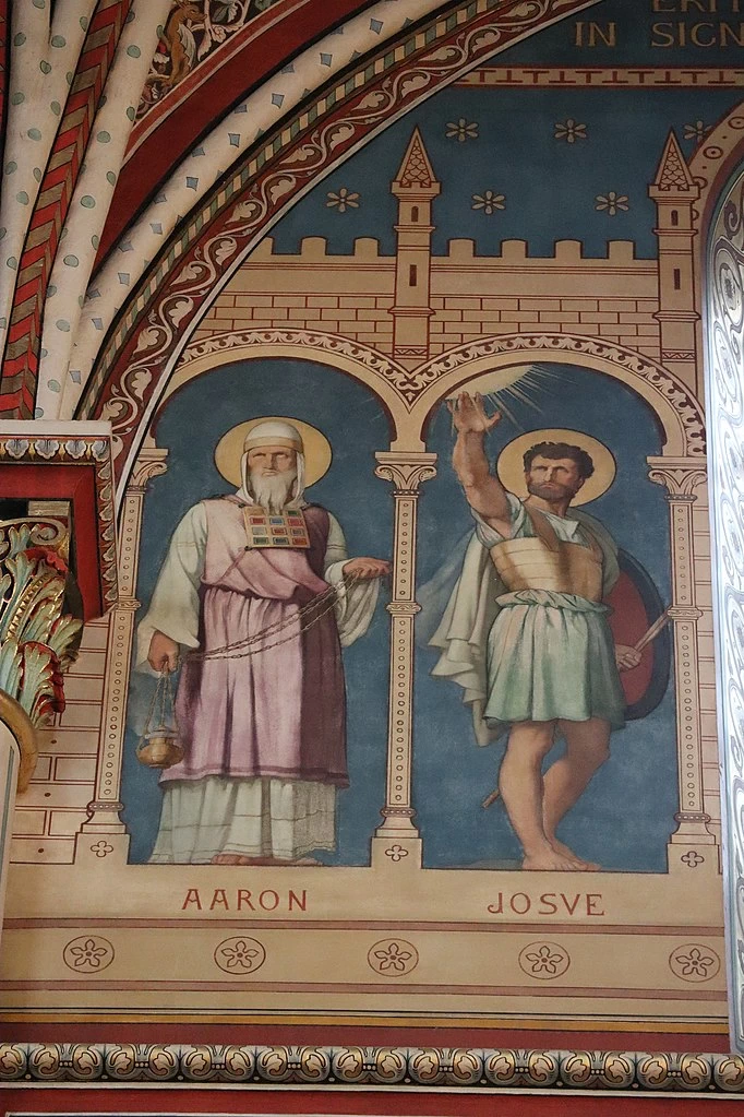Hippolyte Flandrin - Murales dell'Abbazia di Saint, Germain, des, Prés, Aronne e Giosuè